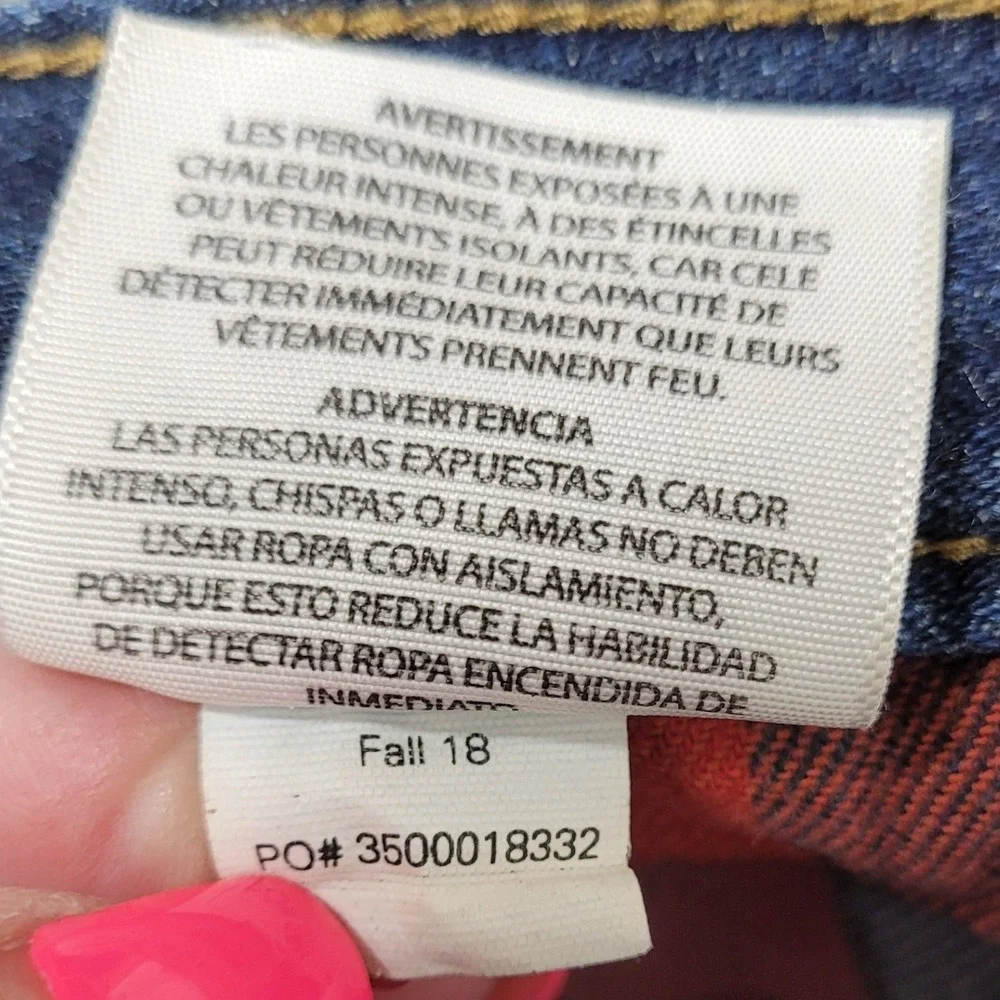 Carhartt Womens Flannel Lined‎ Jeans Original Fit Straight Leg Dark Wash Blue 4R
